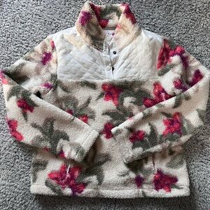Tommy Bahama Beachway Blooms 1/4 snap Sherpa fleece in a size Small